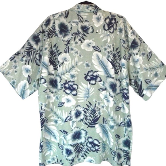 Bobby Chan 100% Silk Hawaiian Print Button Down Shirt, Size XL - Picture 5 of 9